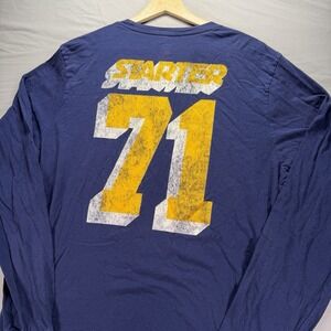 Vintage Starter Shirt Mens XL Blue Long Sleeve Jersey Style Retro Football
